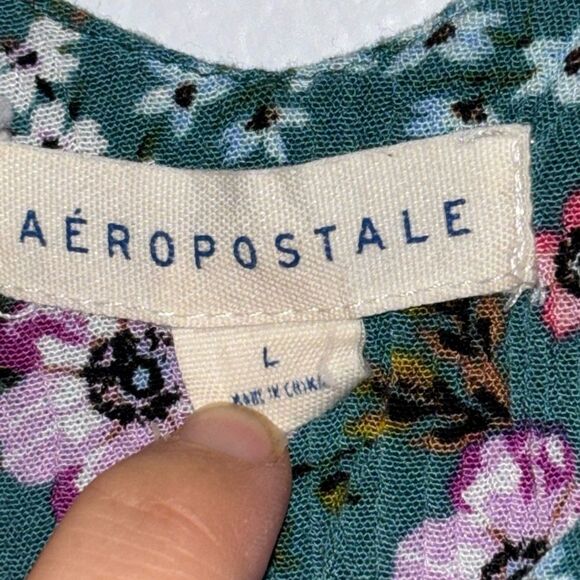 Aeropostale Green Floral Dress - Picture 3 of 4